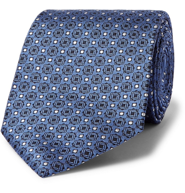 Photo: Ermenegildo Zegna - 8cm Silk-Jacquard Tie - Blue