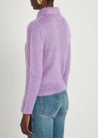 Chloe Brushed Knit Wool-blend Polo top Lilac