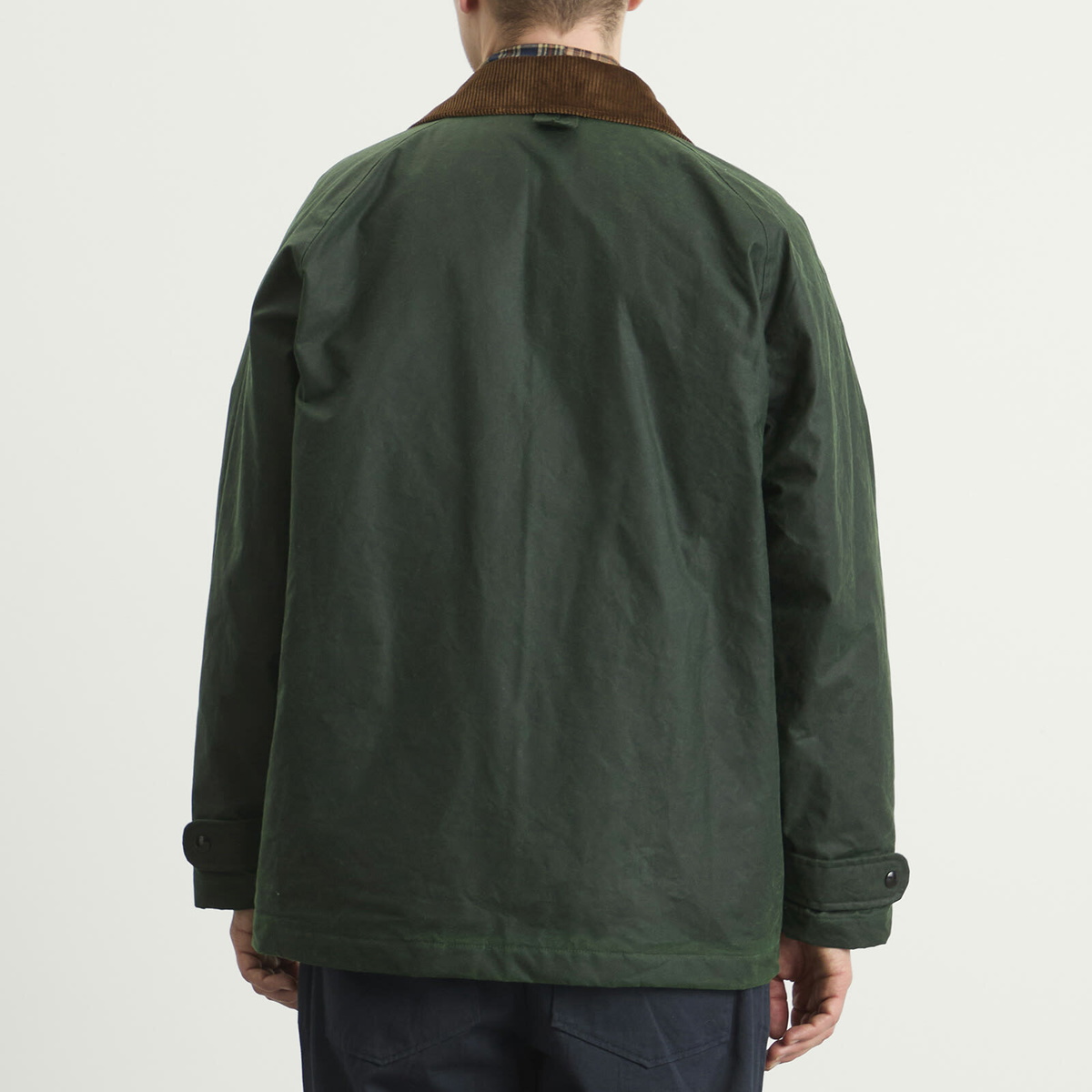 Drake's Men's Waxed Coverall Jacket in Emerald Green