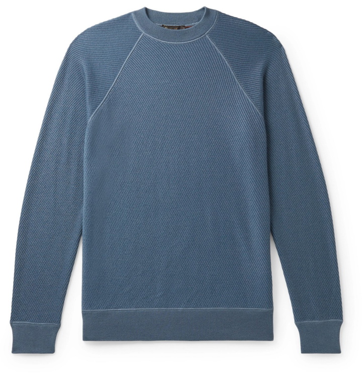 Photo: Loro Piana - Ribbed Cashmere and Silk-Blend Sweater - Blue