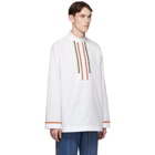 Valentino White and Multicolor Embroidered Shirt