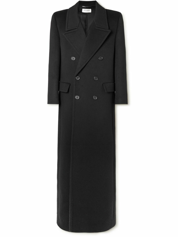 Photo: SAINT LAURENT - Oversized Double-Breasted Wool Coat - Black