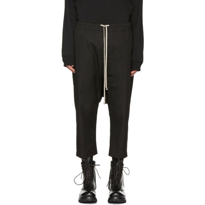 Photo: Rick Owens Black Cropped Drawstring Trousers