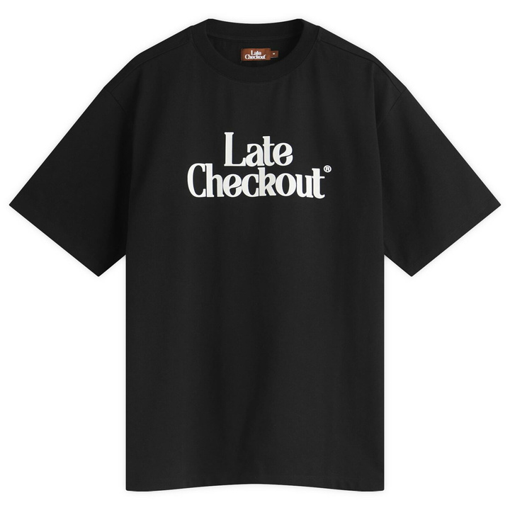 Photo: Late Checkout Men's Logo T-Shirt in Black