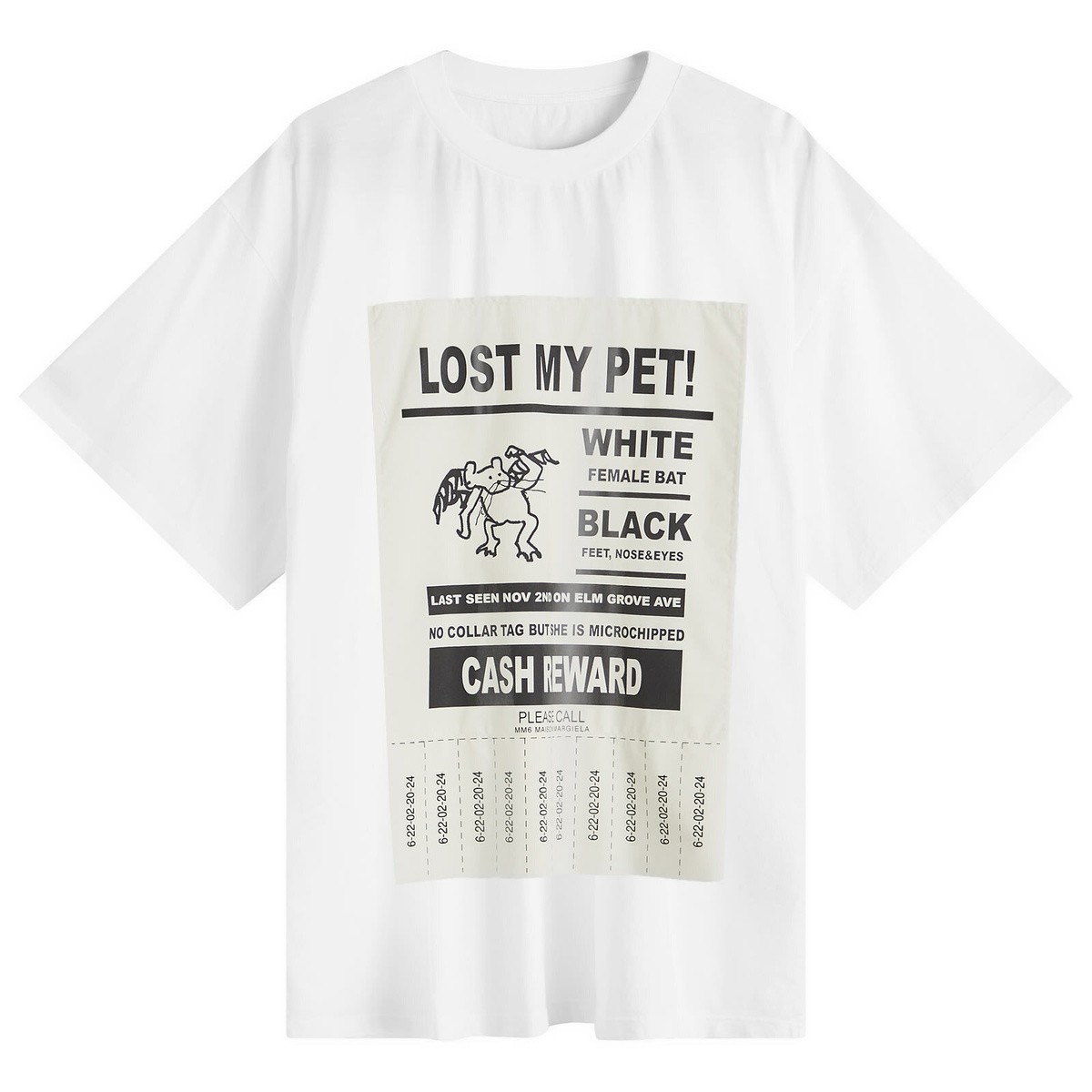 送料関税込【MM6 Maison Margiela】Lost My Pet Tシャツ MM6 Maison Margiela Men's Lost My Pet T-Shirt in Optic White