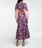 Zimmermann - Tiggy floral linen midi skirt