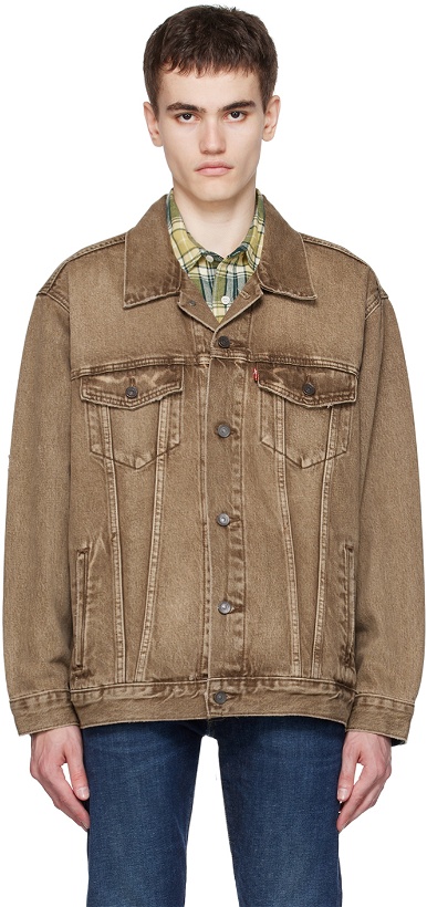 Photo: Levi's Brown Button Denim Jacket