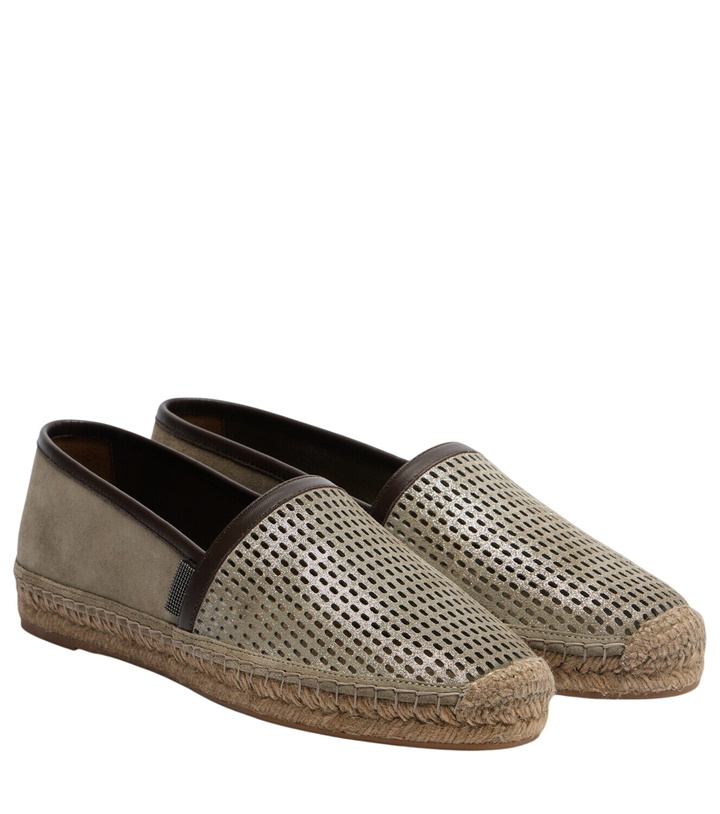 Photo: Brunello Cucinelli Perforated leather and suede espadrilles