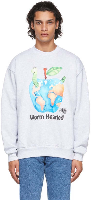 Photo: Online Ceramics Grey 'Worm Hearted' Sweatshirt