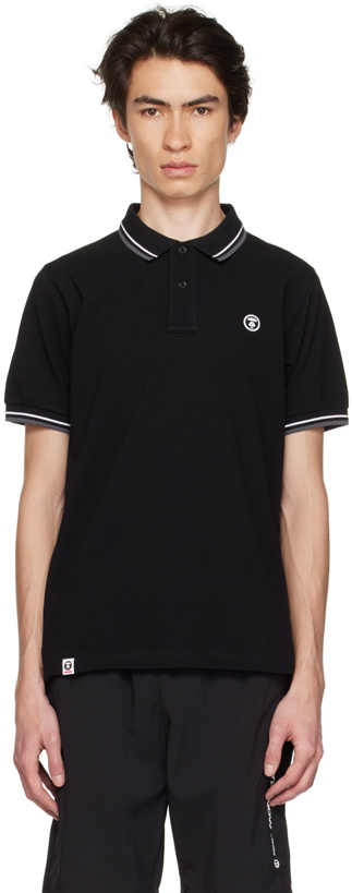 Photo: AAPE by A Bathing Ape Black Printed Polo