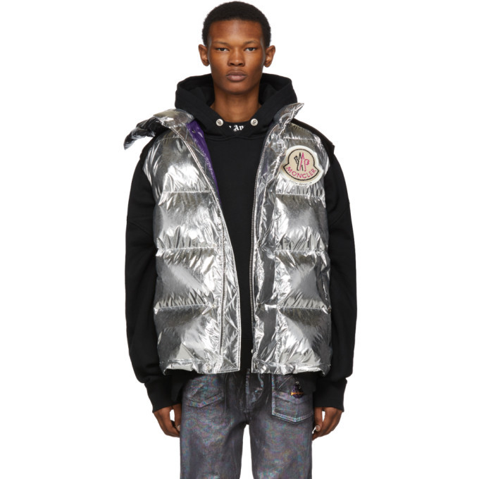 Photo: Moncler Genius 8 Moncler Palm Angels Silver Down Exen Vest