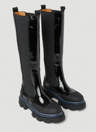 GANNI Patent Knee High Chelsea Boots