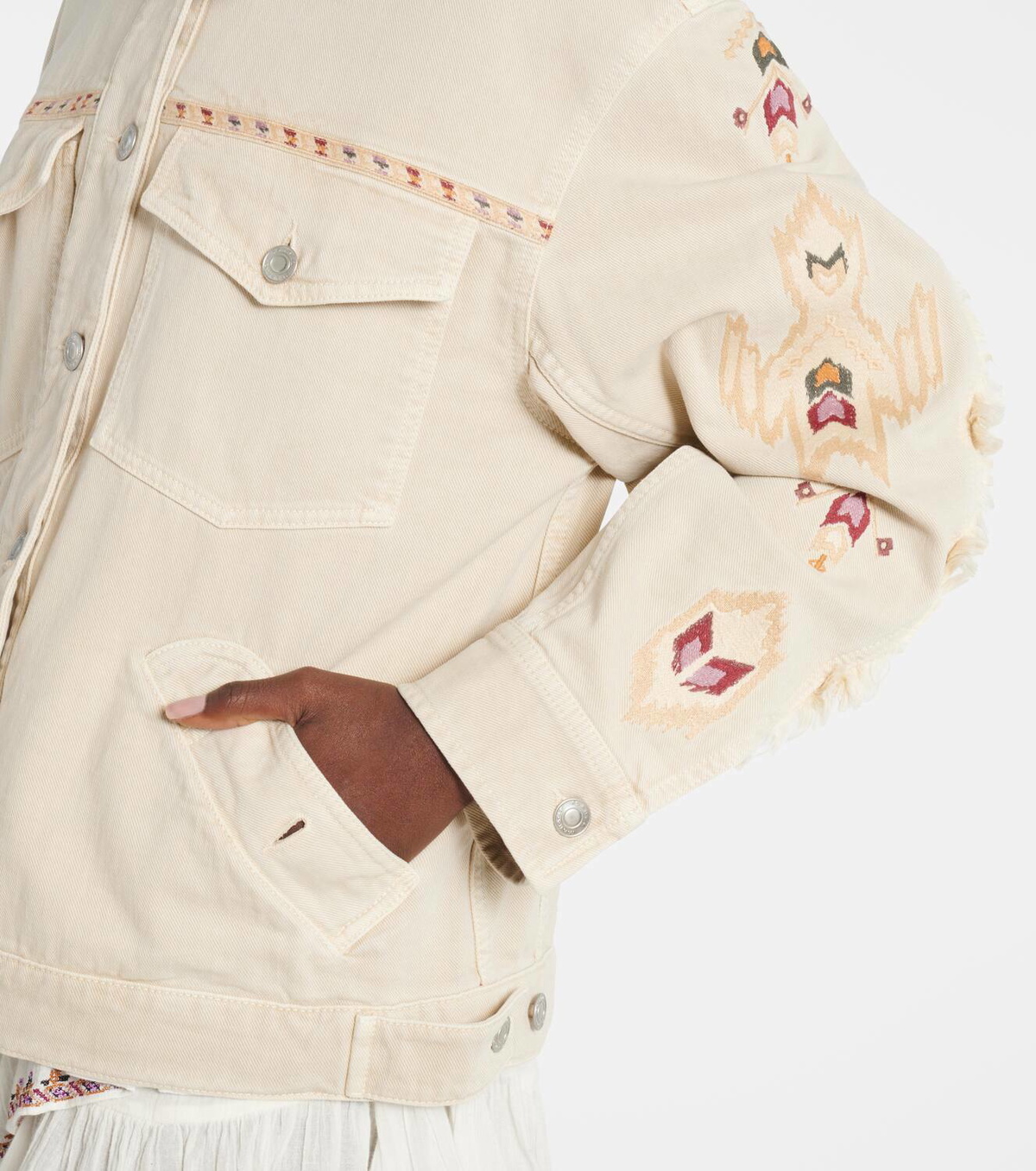 Marant Etoile Manona embroidered denim jacket
