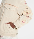 Marant Etoile Manona embroidered denim jacket