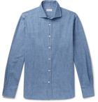 MAN 1924 - Cotton-Chambray Shirt - Blue