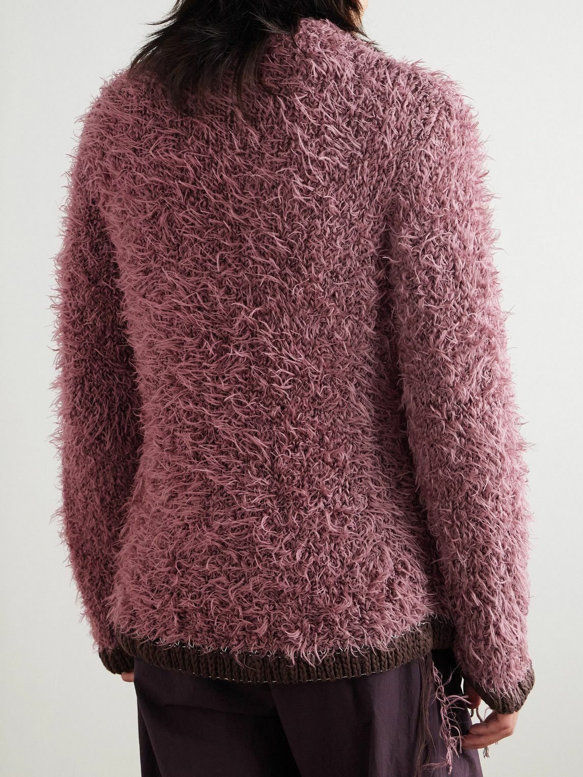 トップス sacai Gonz Wool Knit Sweater pink Sacai - Brushed-Knit Sweater - Pink Sacai