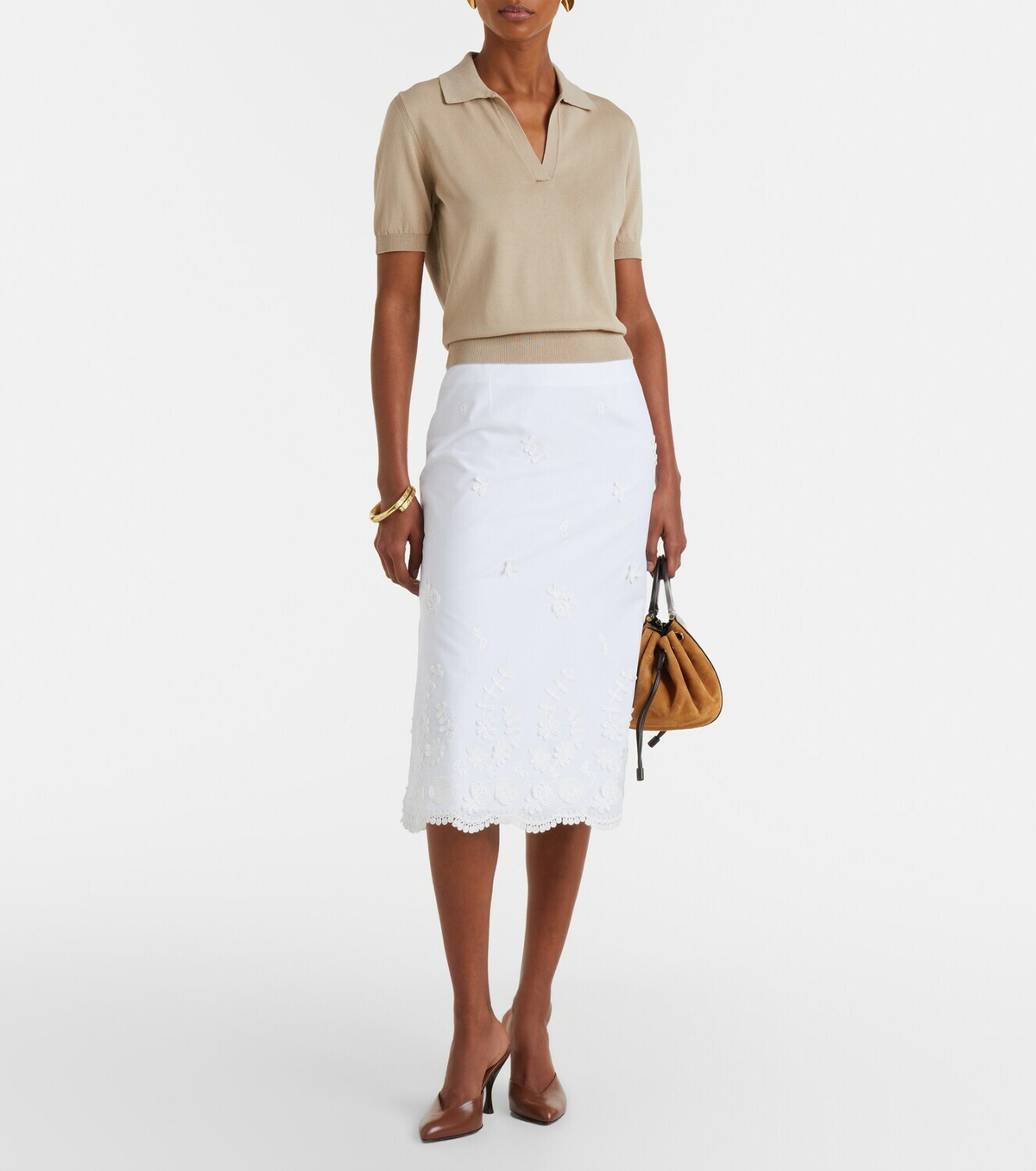 Altuzarra Clay cropped cotton and silk polo sweater