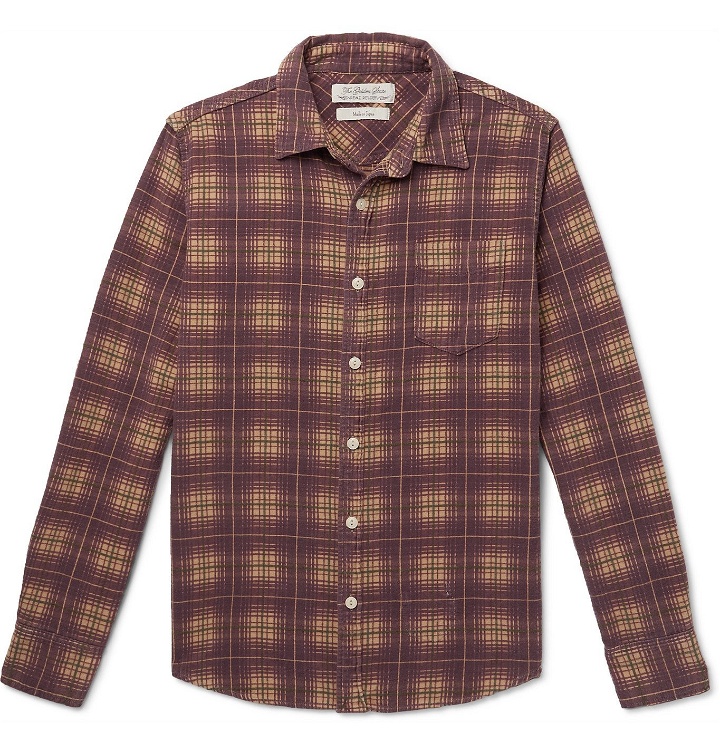 Photo: Remi Relief - Checked Brushed Cotton-Flannel Shirt - Purple