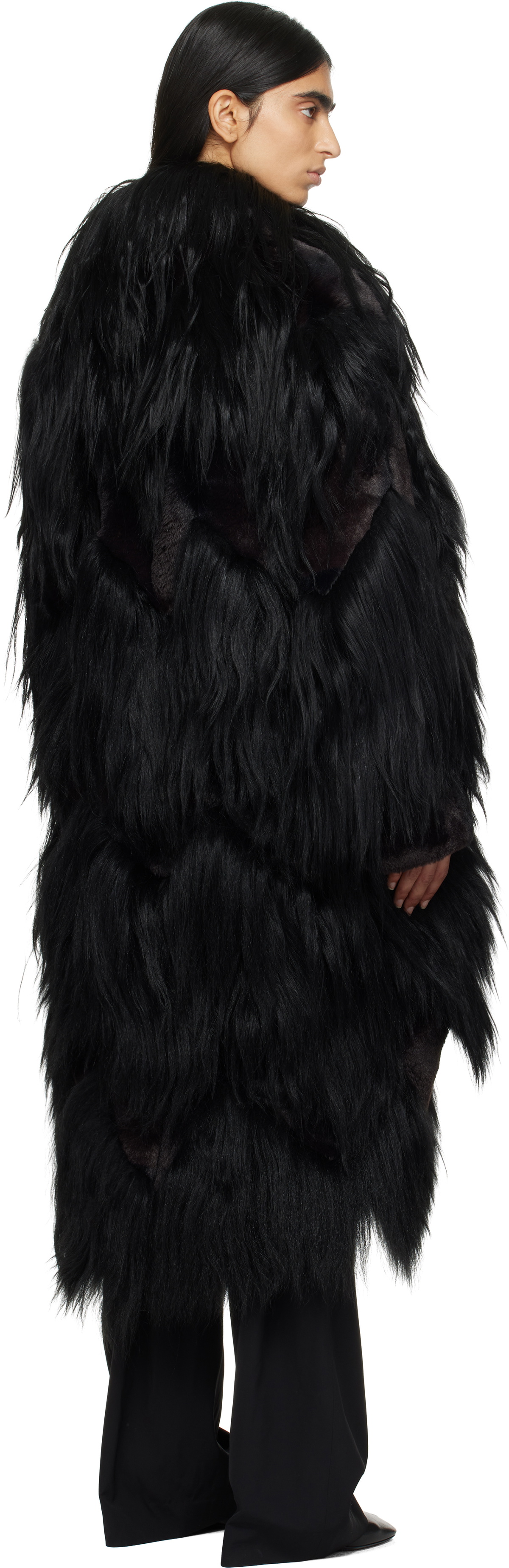 16Arlington Black Lorona Shearling Coat