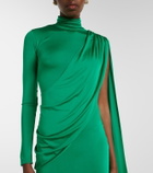 The New Arrivals Ilkyaz Ozel Aya caped satin gown