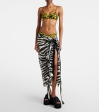 The Attico Zebra-print cotton muslin beach cover-up