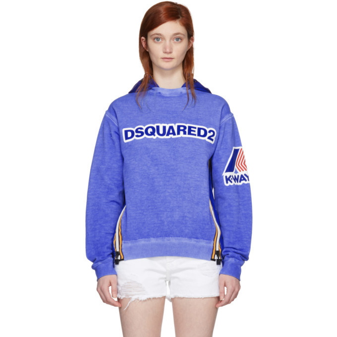 Photo: Dsquared2 Blue K-Way Edition Cool Fit Hoodie