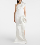 Maticevski Excitement ruffled one-shoulder gown