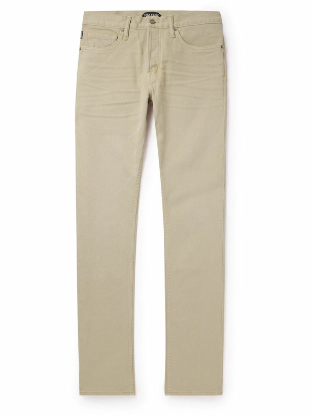 Photo: TOM FORD - Beford Slim-Fit Cotton-Blend Corduroy Trousers - Neutrals