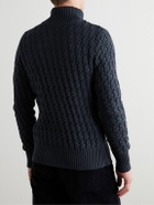 S.N.S Herning - Stark Slim-Fit Basketweave Virgin Wool Cardigan - Blue