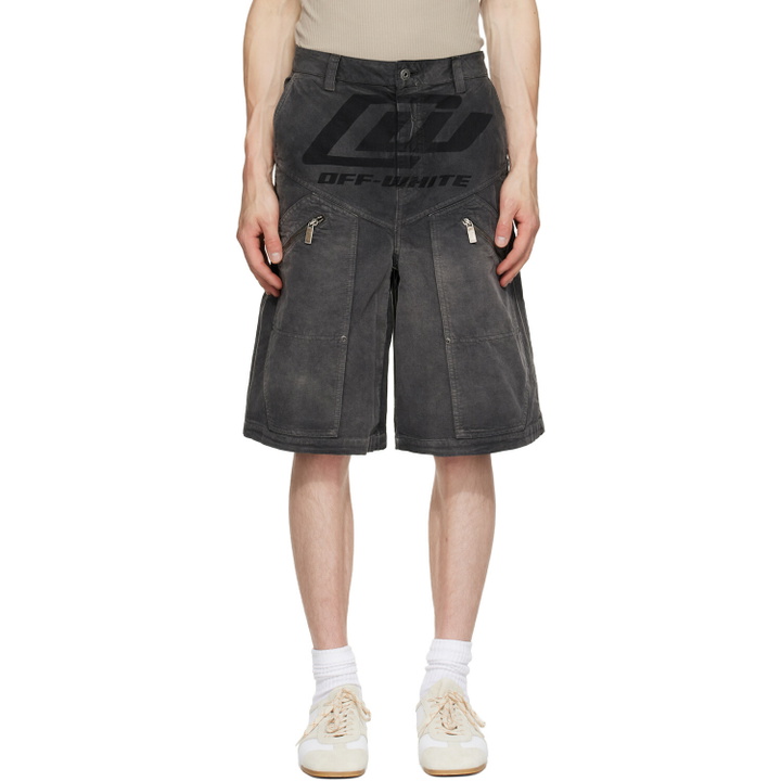 Photo: Off-White Black Owr Grad Cot Carpenter Shorts