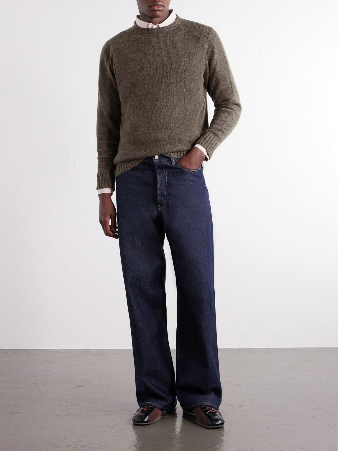 Anderson & Sheppard - Super Soft Rib-Trimmed Cashmere Sweater - Brown