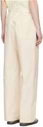 LEMAIRE Off-White Seamless Belted Trousers