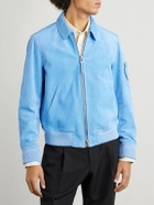 TOM FORD - Suede Bomber Jacket - Blue
