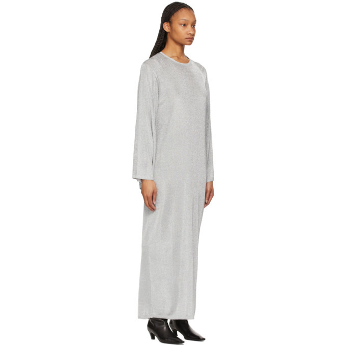 toteme silver dress Toteme - Gray silk maxi dress 242WRD2197FB0115