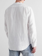 Hartford - Premium Pat Grandad-Collar Linen Shirt - White