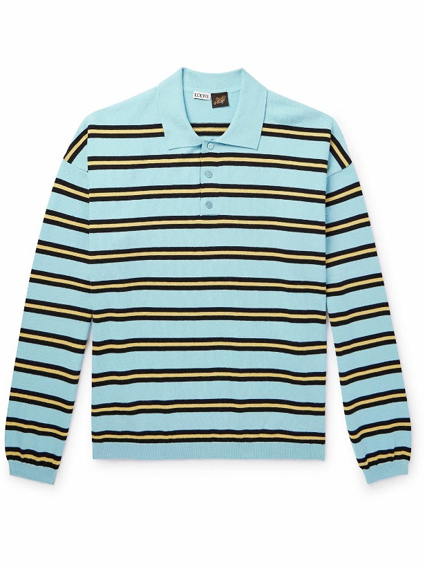 Photo: LOEWE - Paula's Ibiza Striped Cotton Polo Shirt - Blue