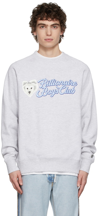 Photo: Billionaire Boys Club Grey Outdoor Club Logo Crewneck