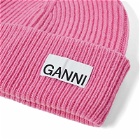 GANNI Women's Rib Knit Beanie in Cone Flower