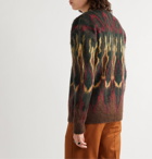 Needles - Intarsia Mohair-Blend Cardigan - Brown