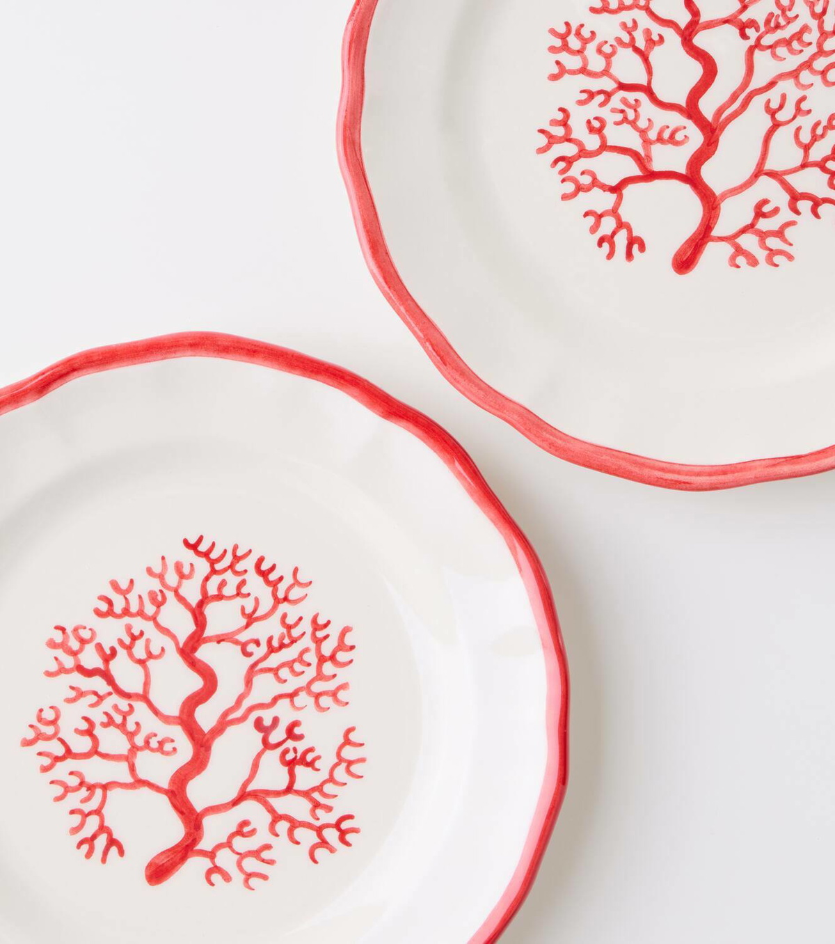 Les-Ottomans Coral painted ceramic tray