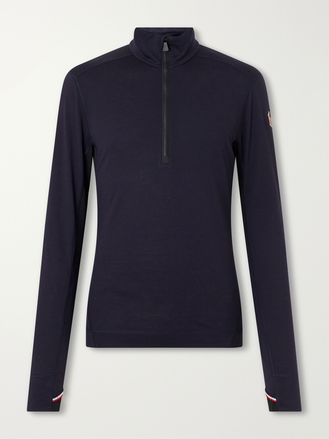 Moncler Grenoble - Wool-Blend Jersey Zip-Up Ski Base Layer - Blue