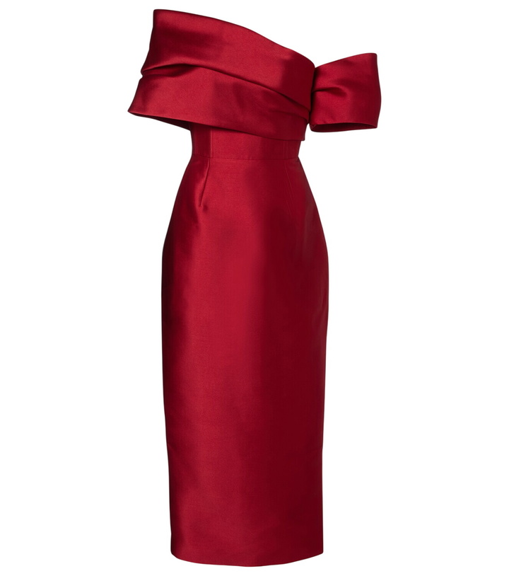 knee length dresses for ladies The Lora Midi Dress in Fuchsia