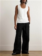 Simone Rocha - Faux Pearl-Embellished Pleated Cotton-Jersey Tank Top - White