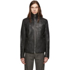 Deepti Black Leather Membrane Sleeve Jacket