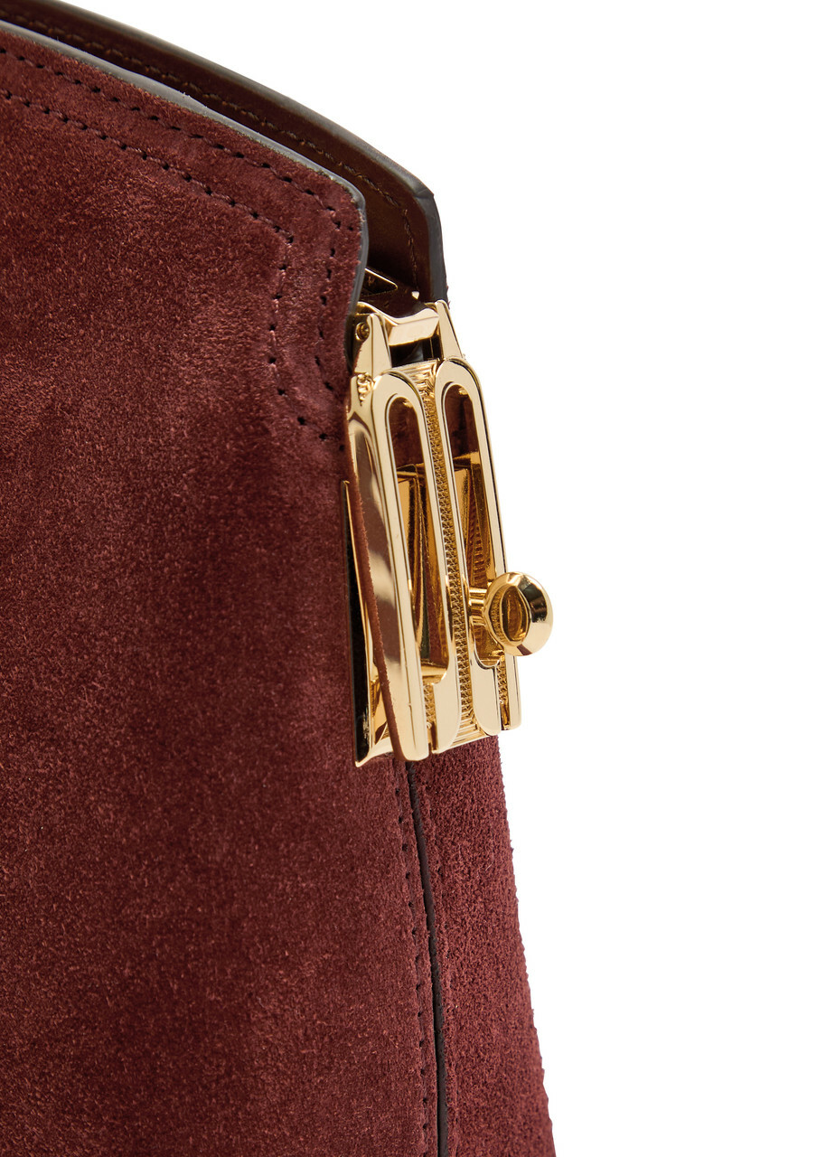Victoria Beckham Victoria Suede Crossbody bag - Dark Brown - One Size
