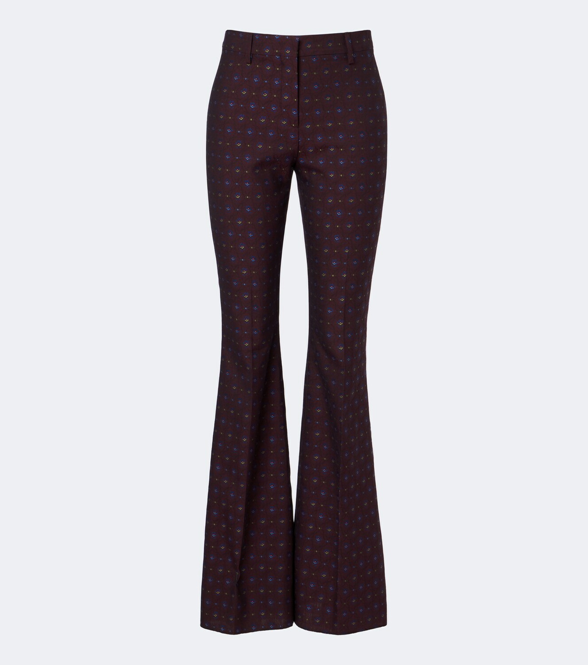 Etro Floral jacquard wool and cotton flared pants