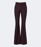 Etro Floral jacquard wool and cotton flared pants