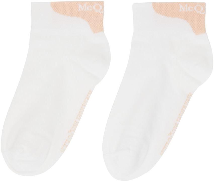Alexander McQueen Pink & White Mini Branded Socks