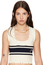 AMBUSH White & Gold Pearl Chain Mix Necklace