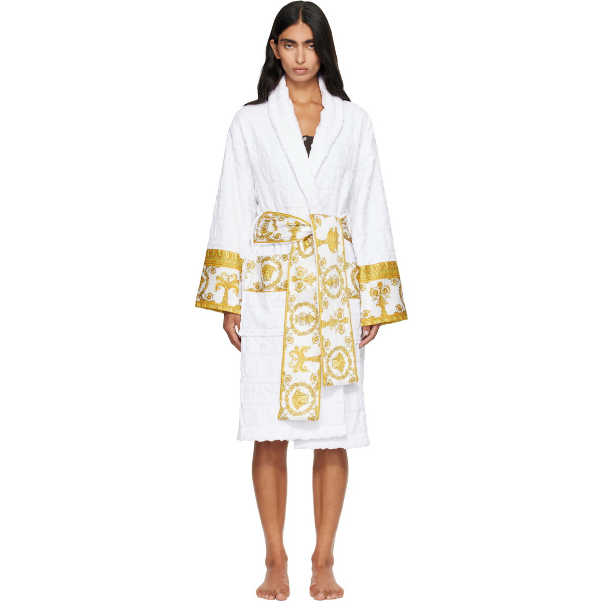 Versace White 'I Heart Baroque' Bathrobe